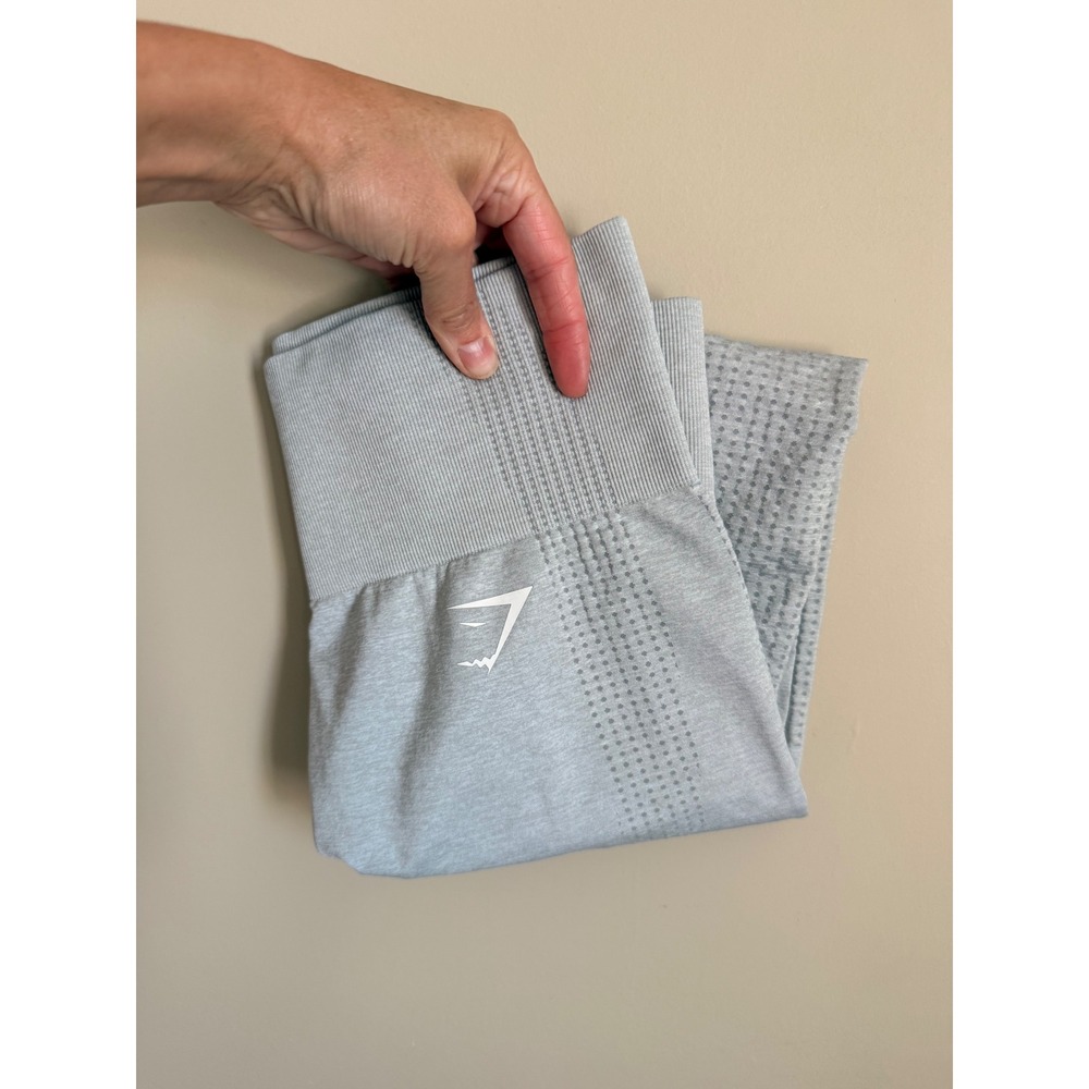 Gymshark Energy Seamless High Waisted Leggings Gray Marl Eyelet Detail